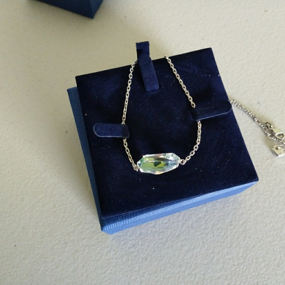 Signed Swarovski Aurora borealis crystal necklace